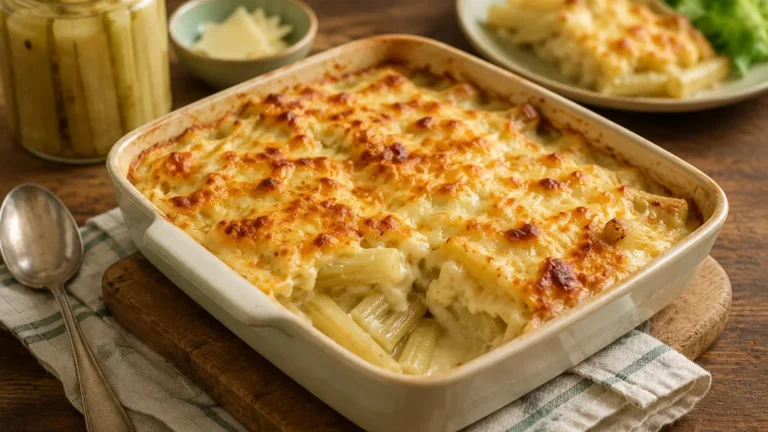 Gratin de cardons en bocaux à la béchamel avec fromage doré au four