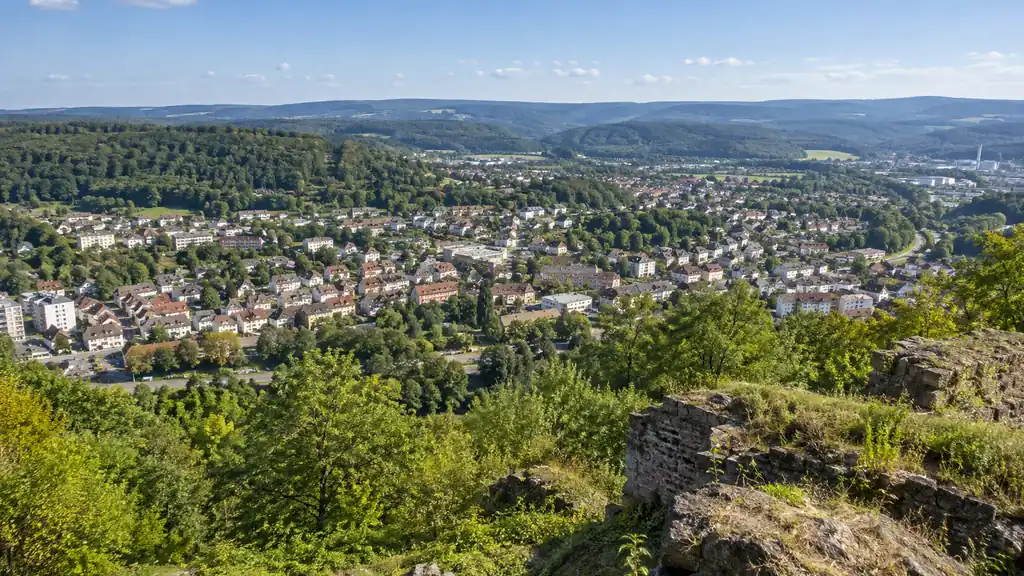 Forbach et son paysage verdoyant vus depuis le Schlossberg
